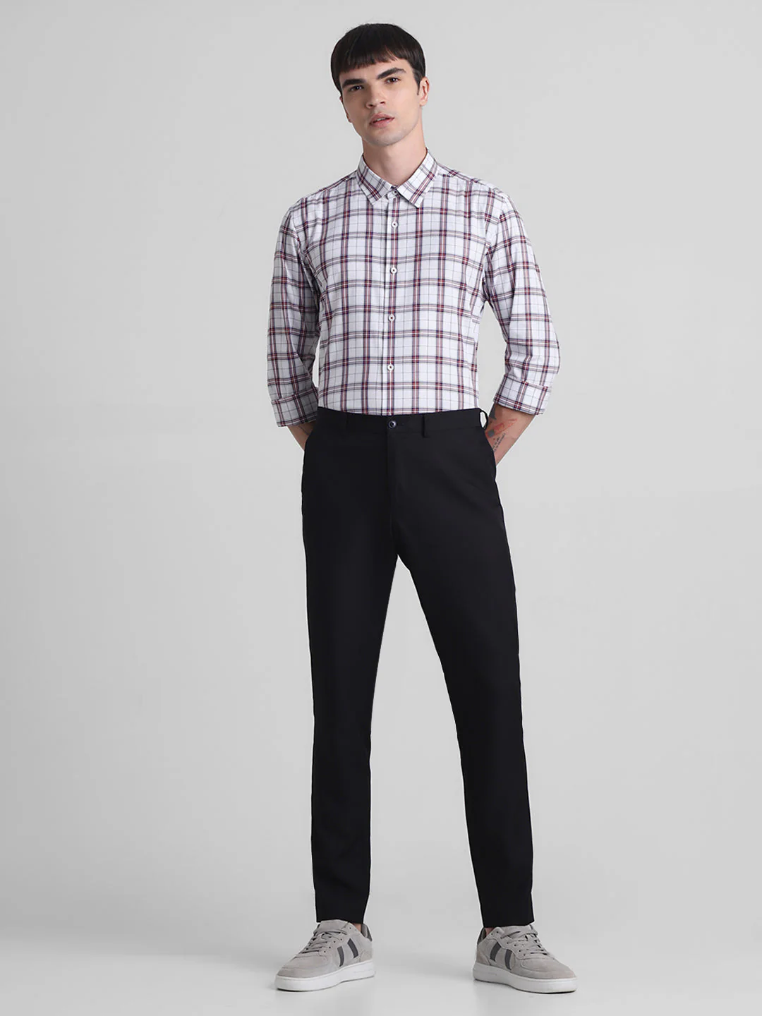 White Check Full Sleeves Shirt - Image 6