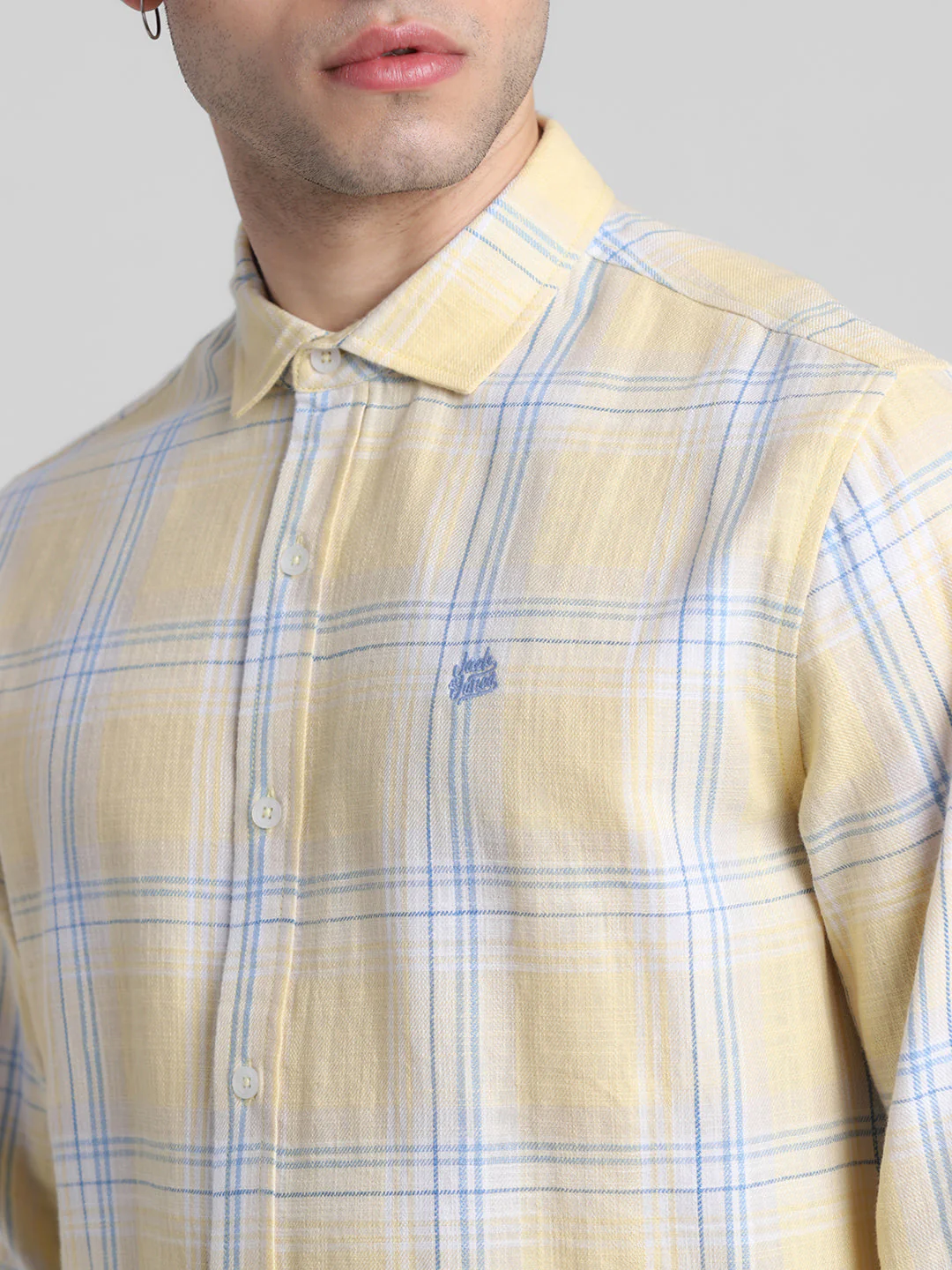 Yellow Check Cotton Shirt - Image 5