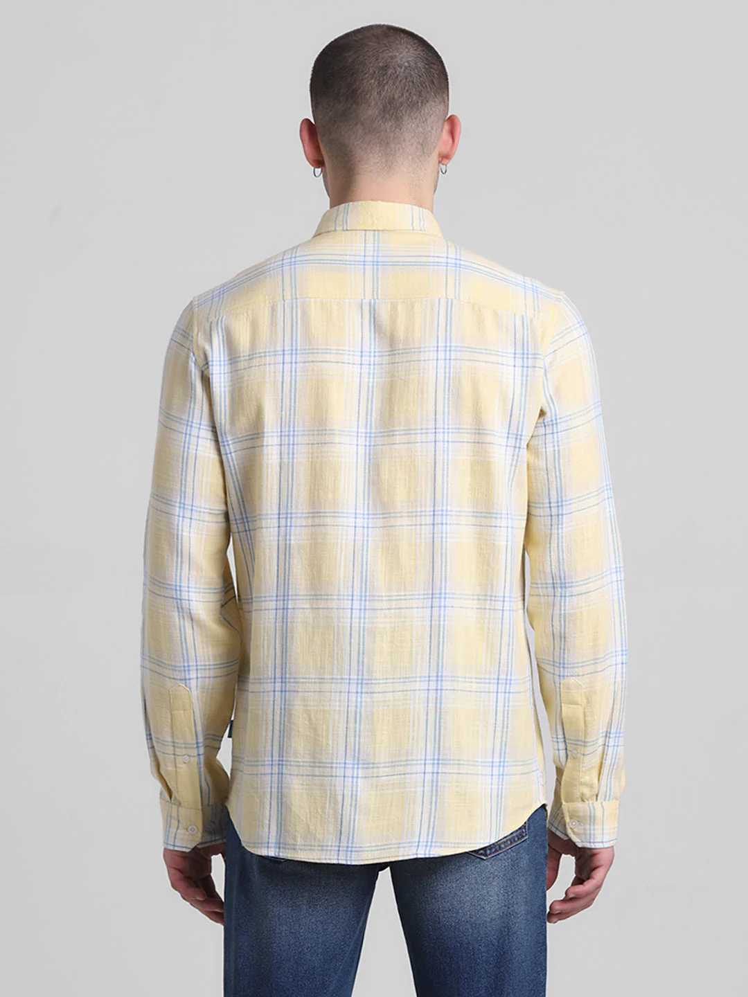 Yellow Check Cotton Shirt - Image 9