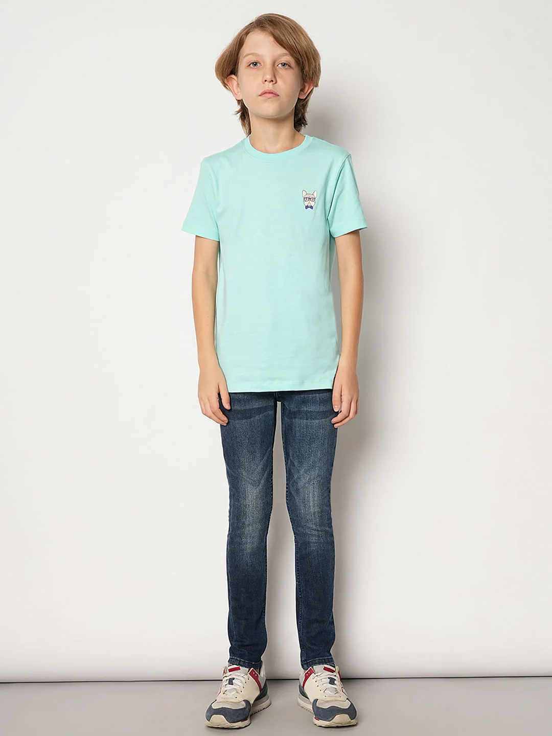 Boys Dark Blue Mid Rise Slim Fit Jeans - Image 5
