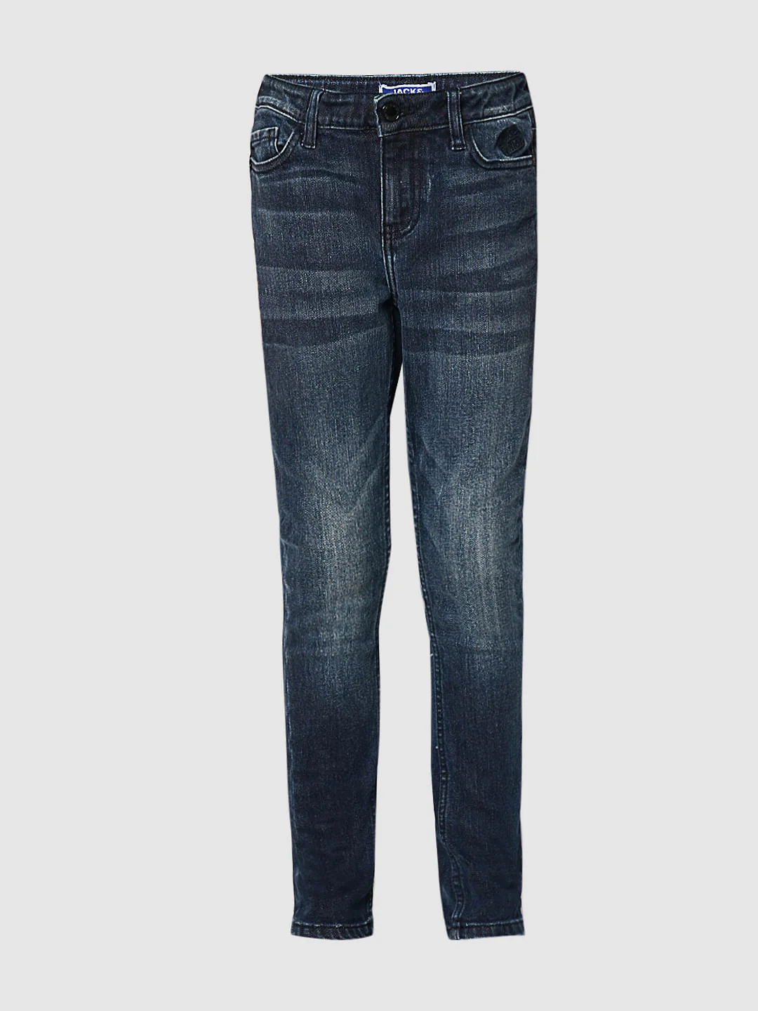 Boys Dark Blue Mid Rise Slim Fit Jeans - Image 7