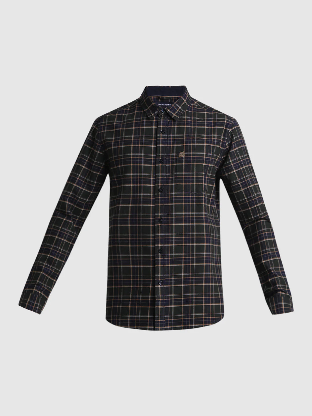 Dark Green Check Cotton Shirt - Image 7