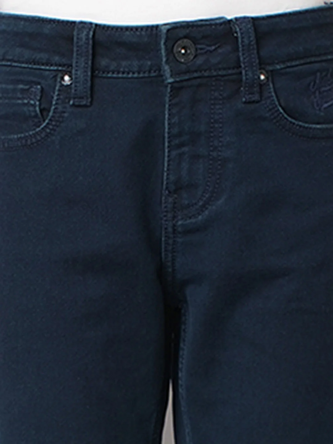 Boys Dark Blue Mid Rise Slim Fit Jeans - Image 6