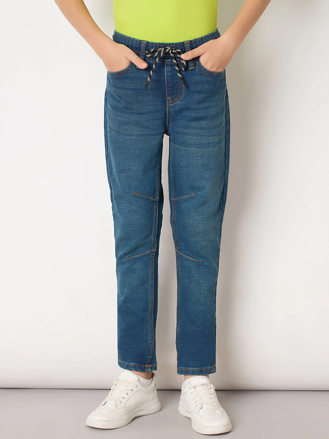 Boys Blue Mid Rise Slim Fit Jeans - Image 2