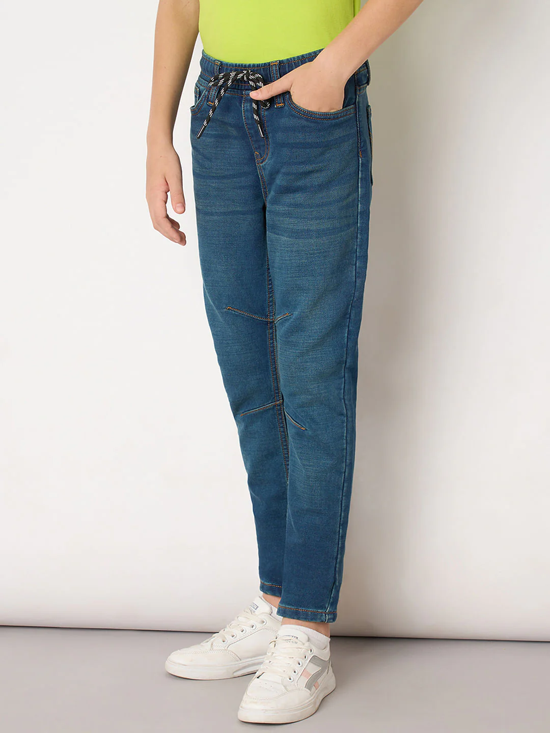 Boys Blue Mid Rise Slim Fit Jeans - Image 3
