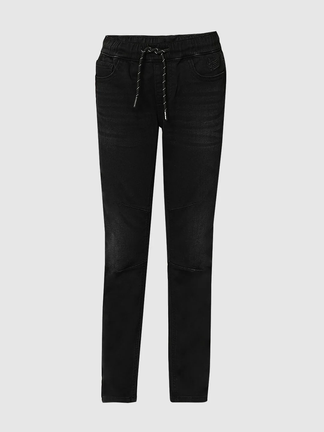 Boys Black Mid Rise Slim Fit Jeans - Image 7