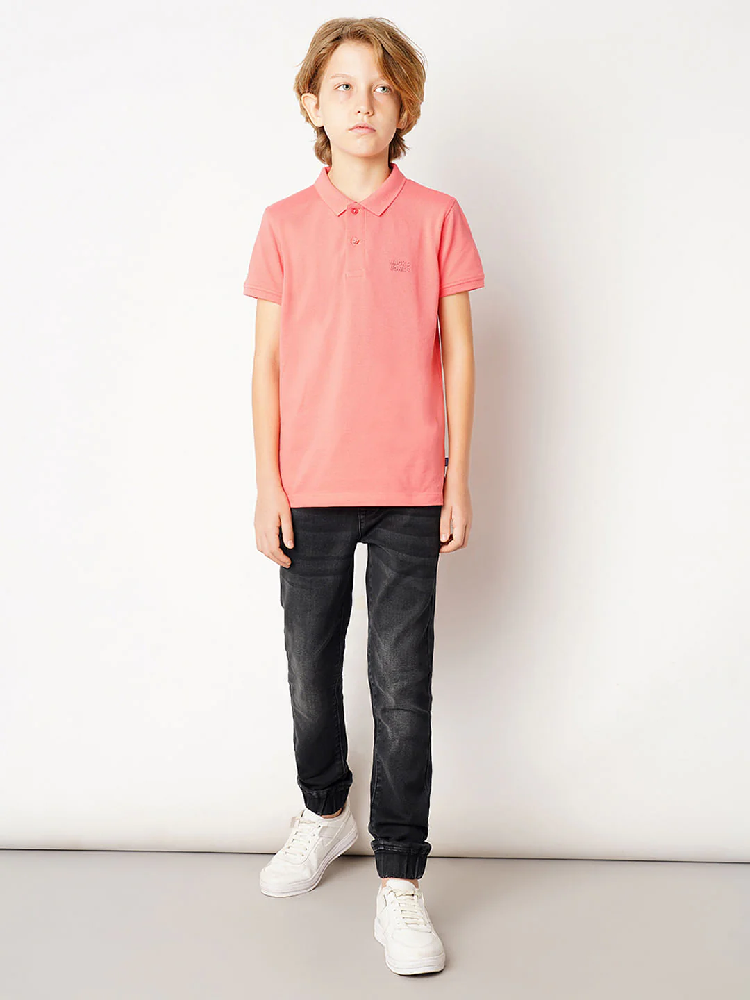 Dark Grey Mid Rise Denim Joggers - Image 5