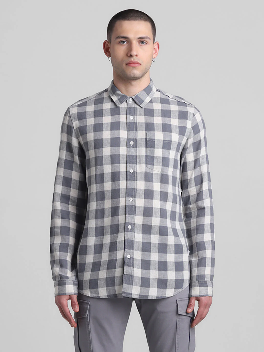 Grey Check Shirt - Image 8