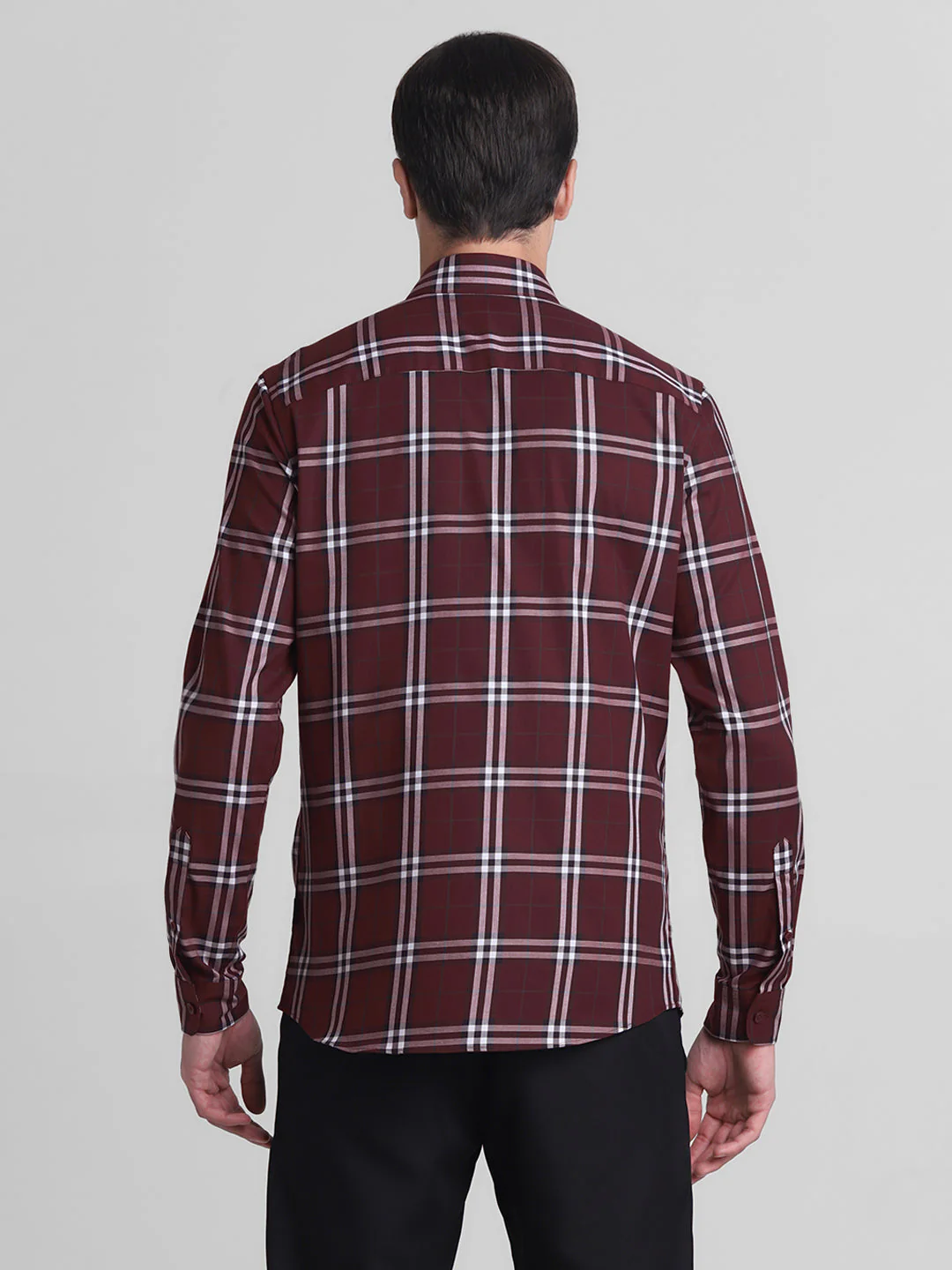 Maroon Check Cotton Shirt - Image 9