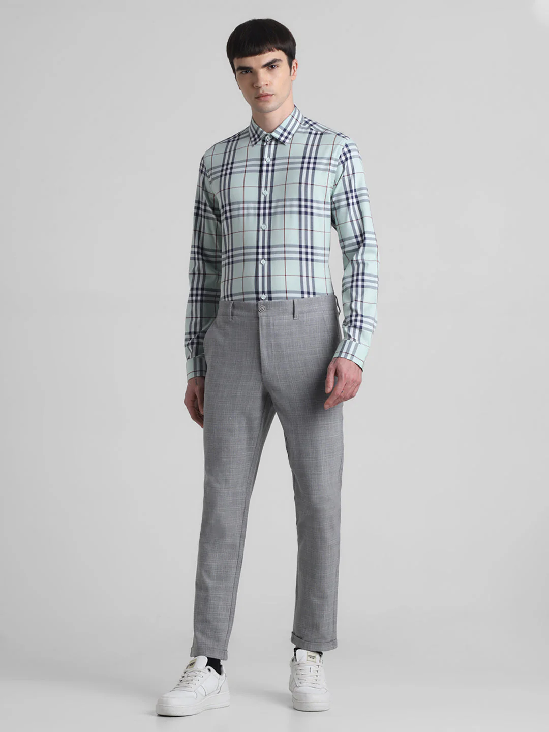Light Green Check Cotton Shirt - Image 6