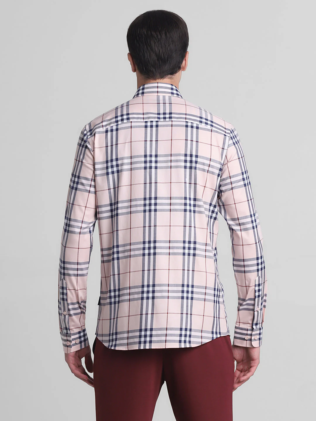 Light Pink Check Cotton Shirt - Image 9