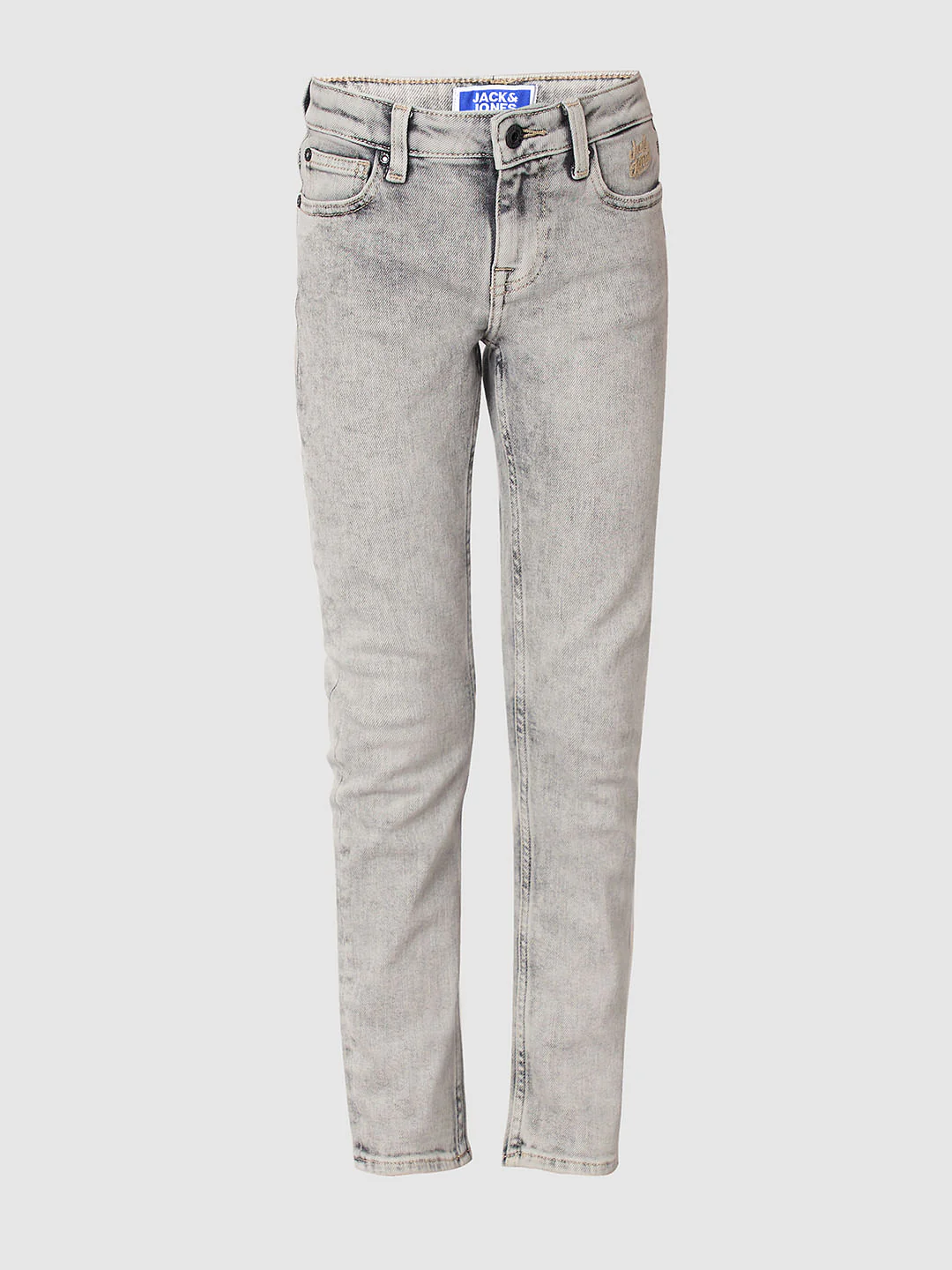 Boys Light Grey Mid Rise Straight Fit Jeans - Image 7