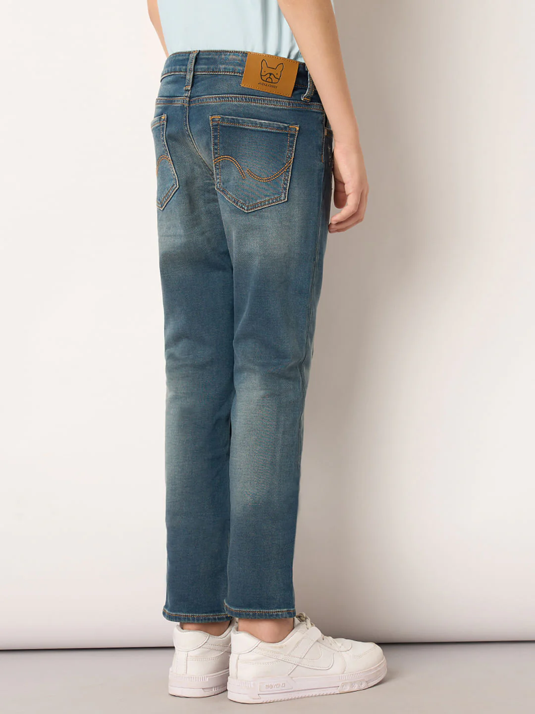 Boys Blue Mid Rise Straight Fit Jeans - Image 4