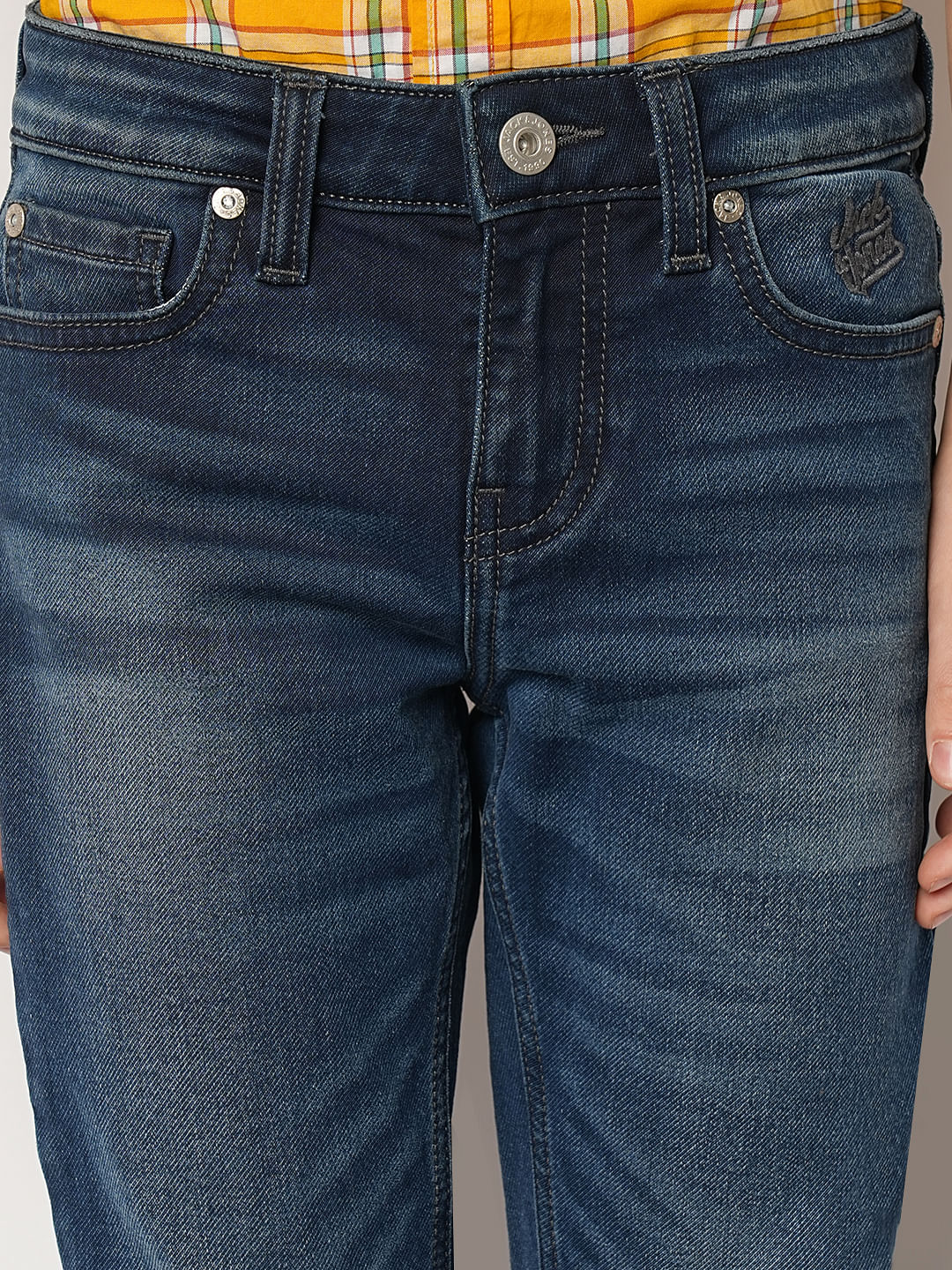 Boys Blue Mid Rise Regular Fit Jeans - Image 6