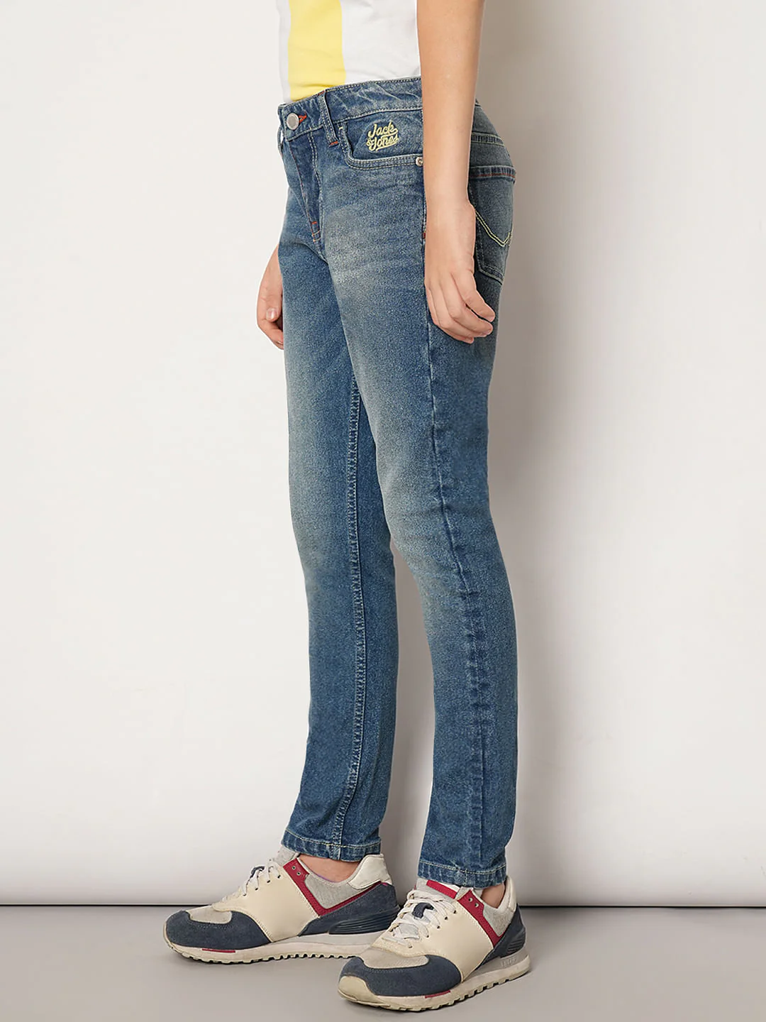 Boys Blue Mid Rise Regular Fit Jeans - Image 3