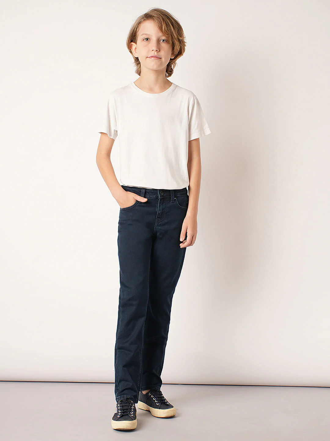 Boys Dark Blue Mid Rise Straight Fit Jeans - Image 5