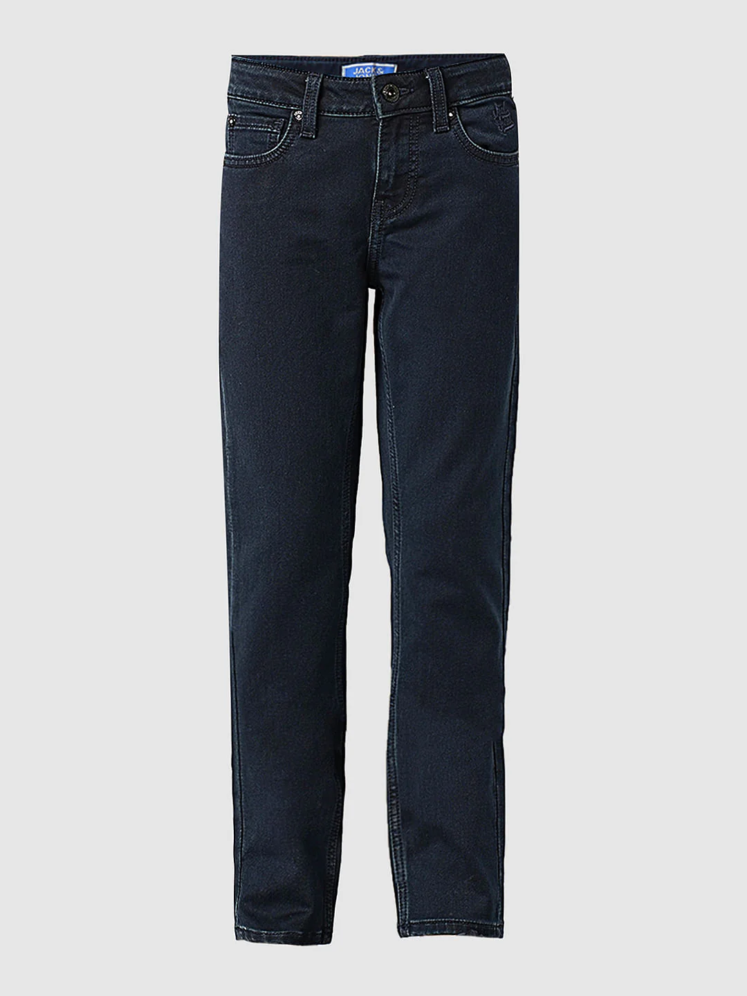 Boys Dark Blue Mid Rise Straight Fit Jeans - Image 7