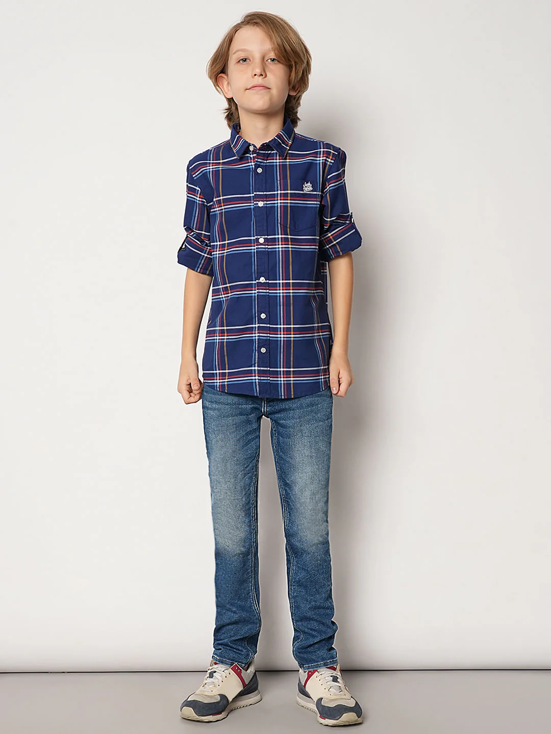 Boys Blue Mid Rise Regular Fit Jeans - Image 5