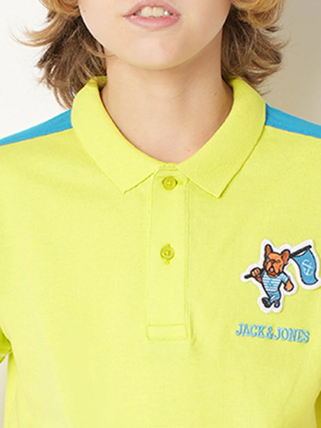 Boys Yellow Colourblocked Polo T-shirt - Image 6