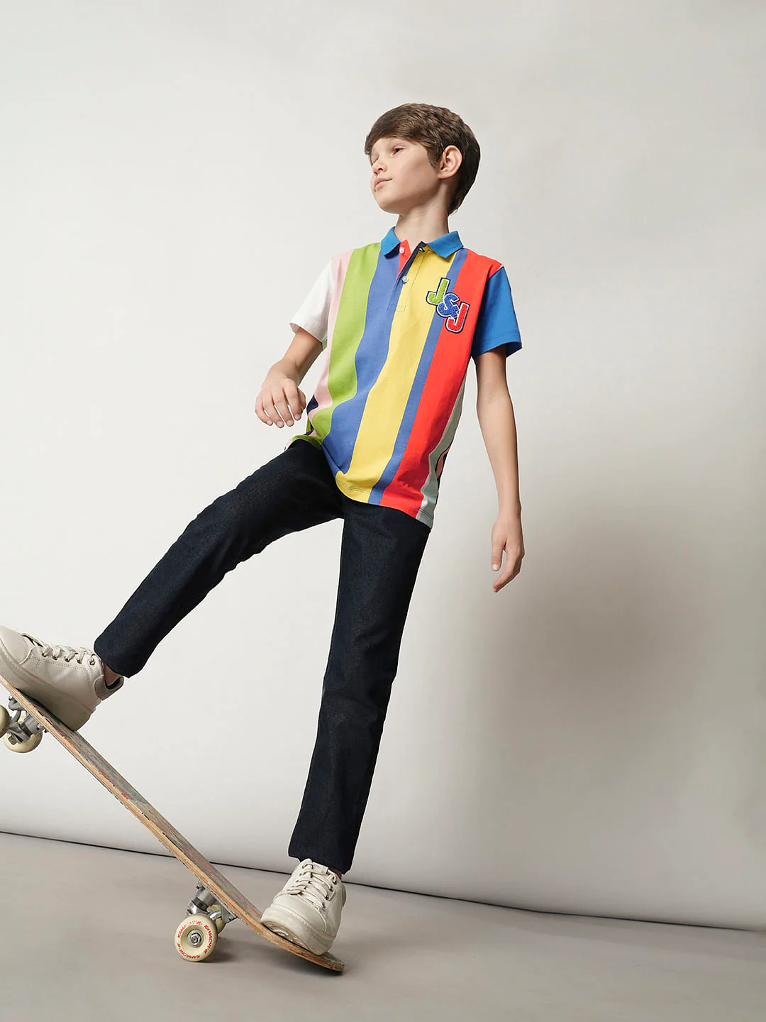 Boys Blue Colourblocked Polo T-shirt