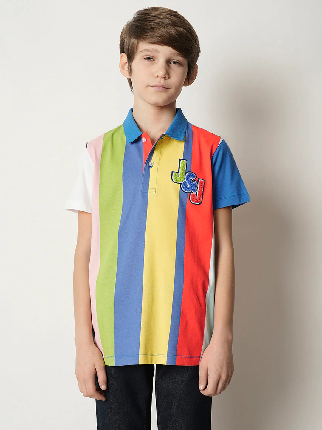 Boys Blue Colourblocked Polo T-shirt - Image 2