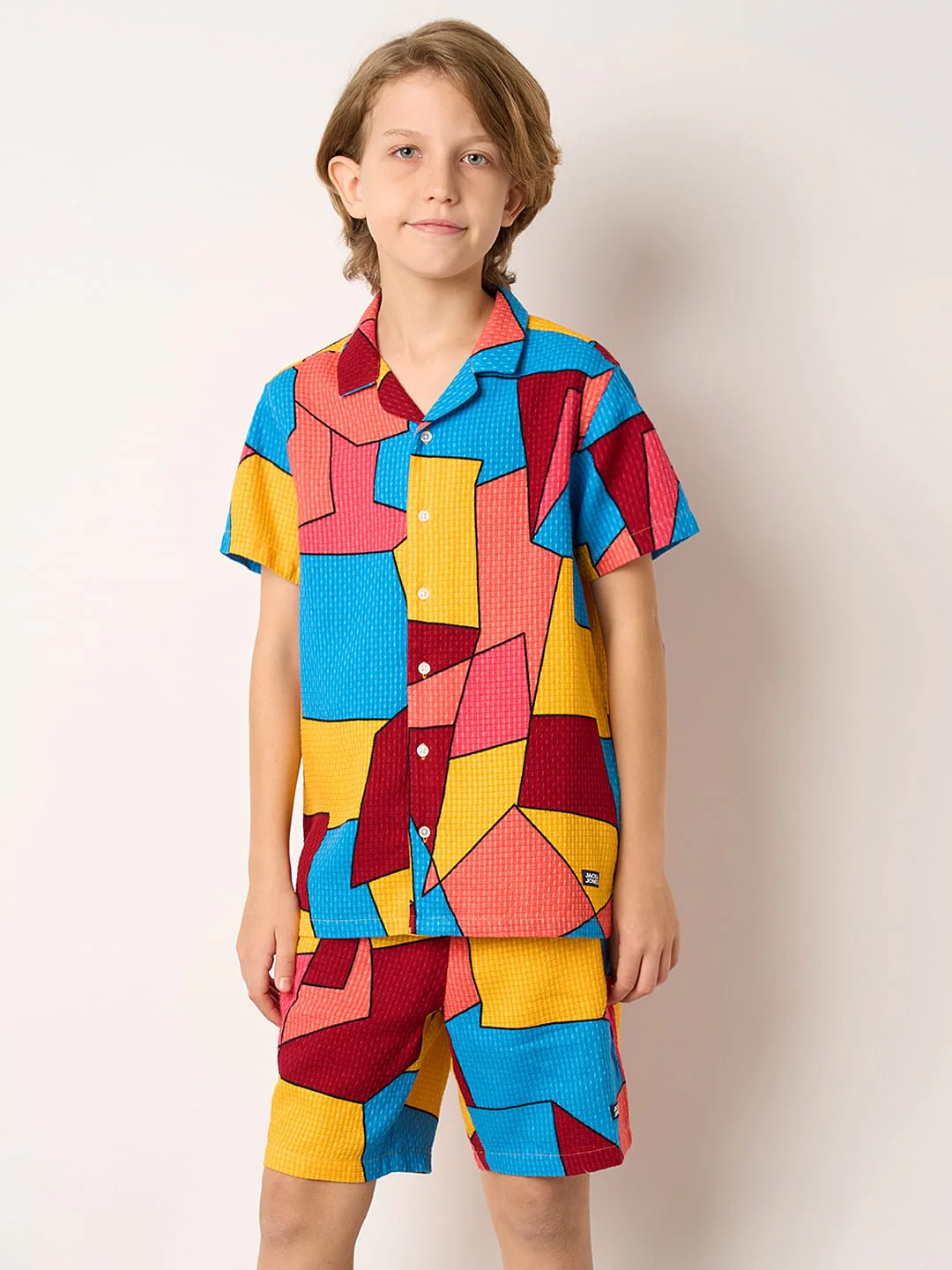 Boys Multi-Colour Abstract Print Co-ord Set Shirt - Image 2