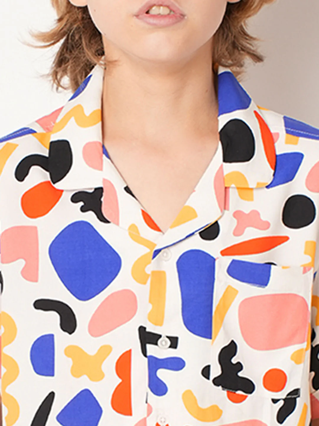 Boys White Printed Short Sleeves Shirt - Image 6