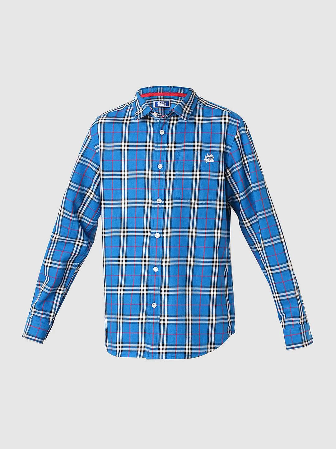 Boys Blue Check Full Sleeves Shirt - Image 7