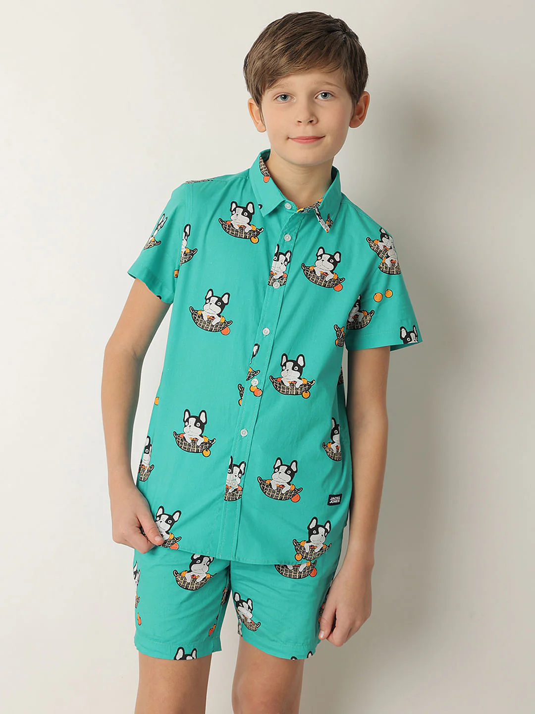 Boys Blue Doggo Print Co-ord Set Shirt - Image 2