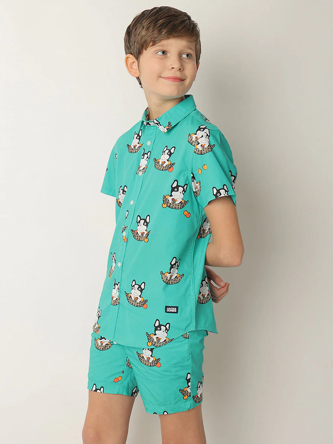 Boys Blue Doggo Print Co-ord Set Shirt - Image 3