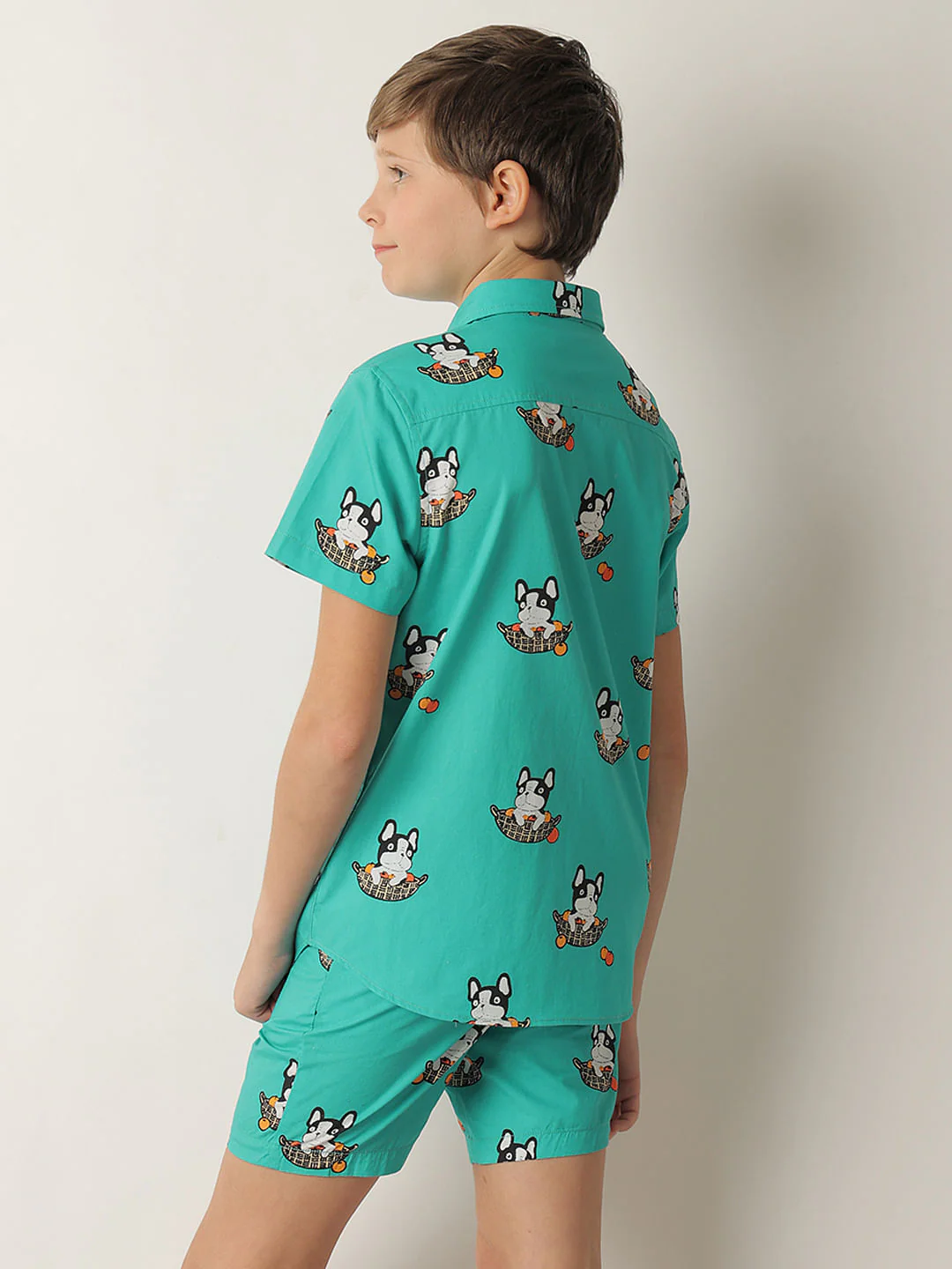 Boys Blue Doggo Print Co-ord Set Shirt - Image 4