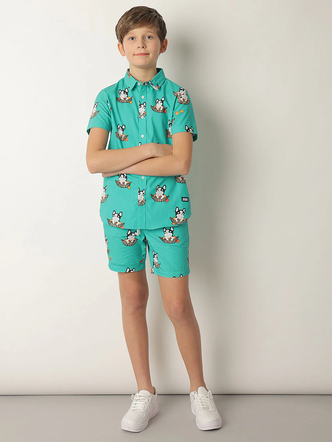 Boys Blue Doggo Print Co-ord Set Shirt - Image 5