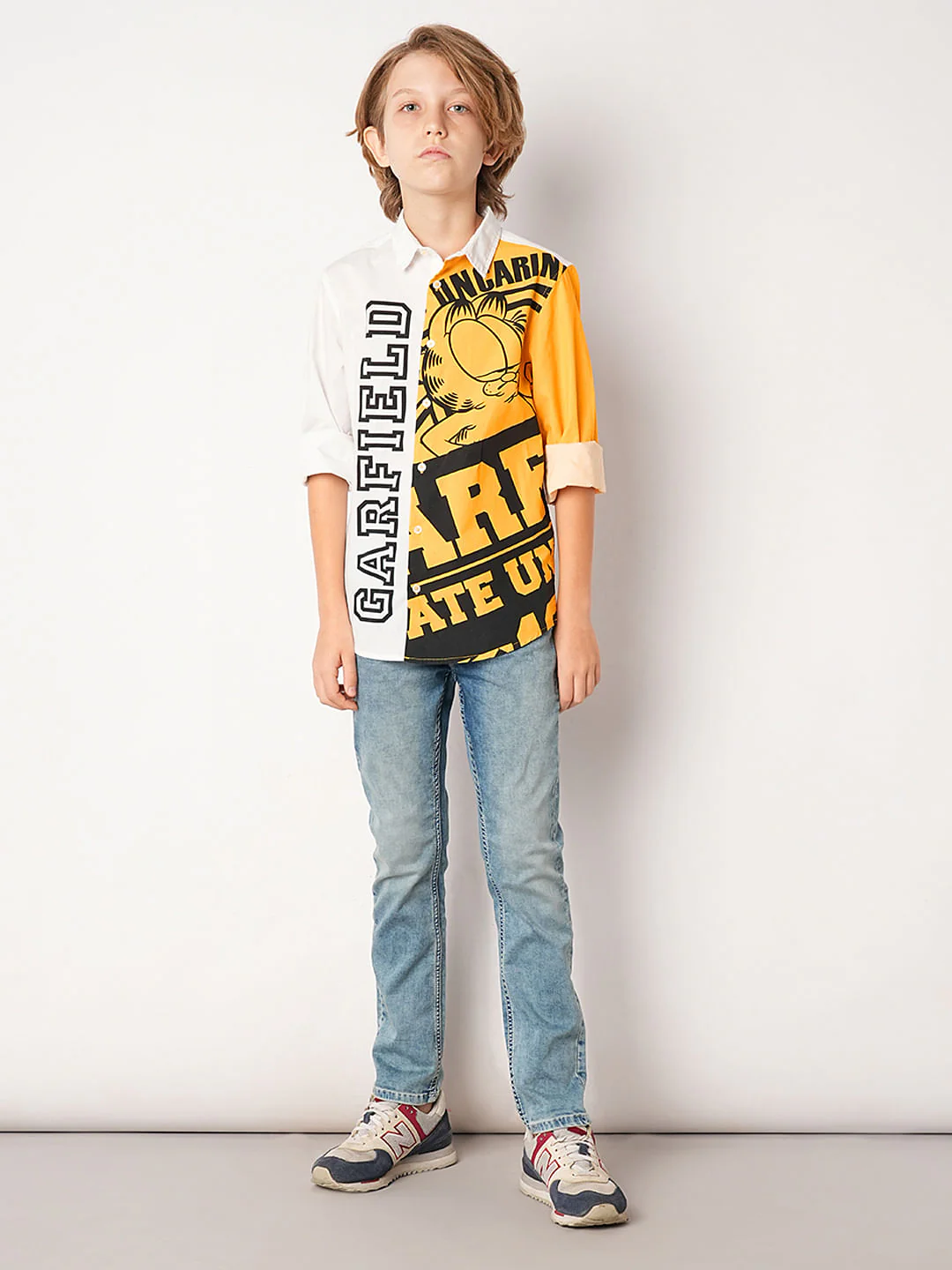 GARFIELD White Colourblocked Full Sleeves Shirt - Image 5