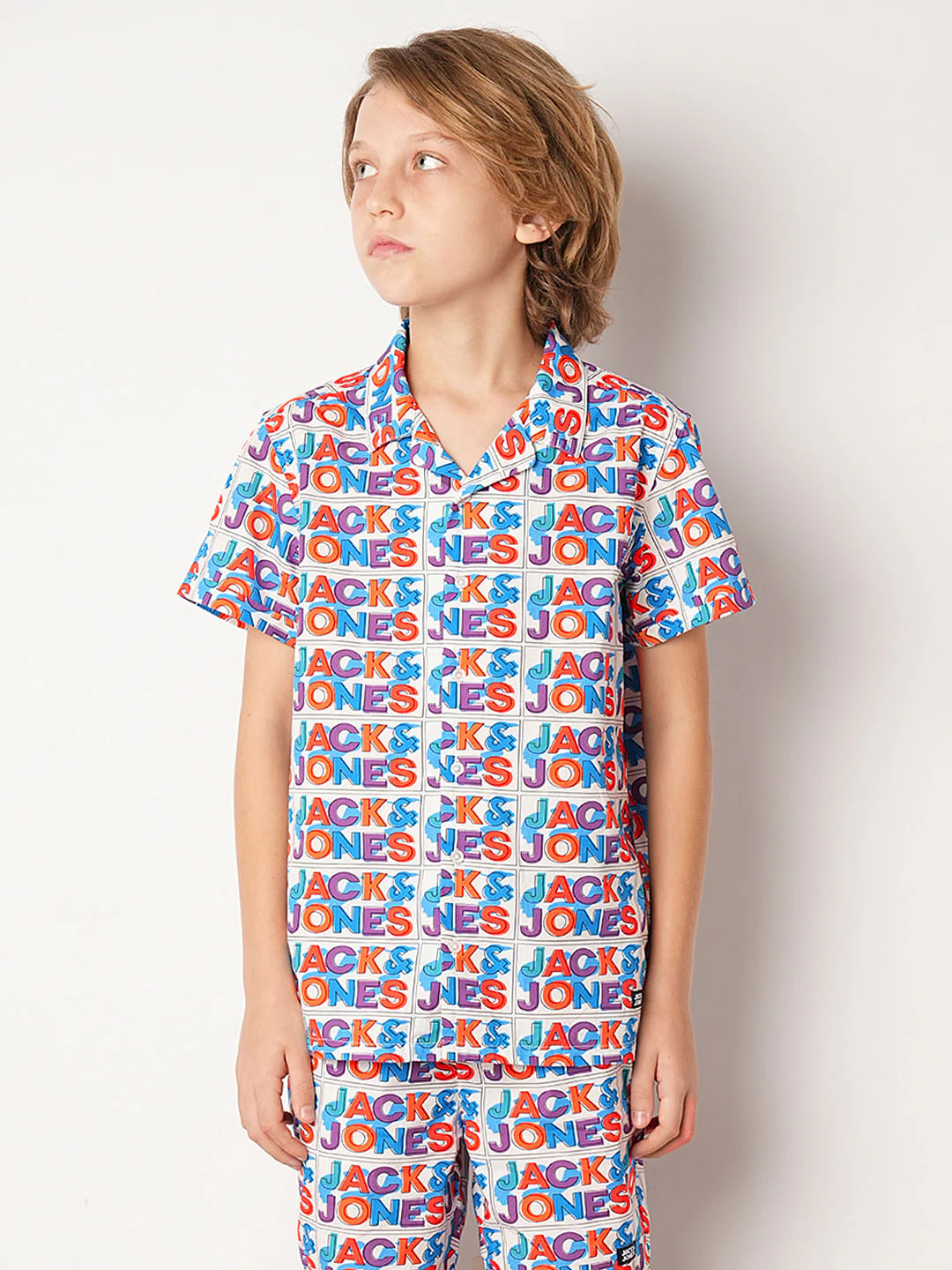 White Logo Print Co-ord Set Shirt - Image 2