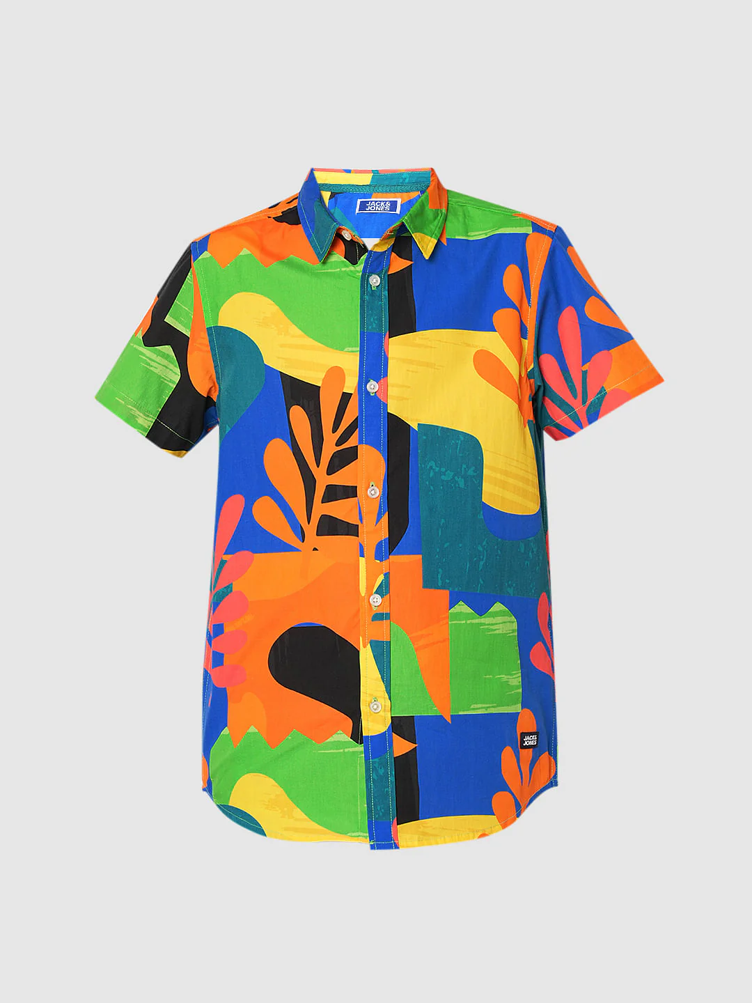 Boys Orange Art Print Co-ord Set Shirt - Image 7