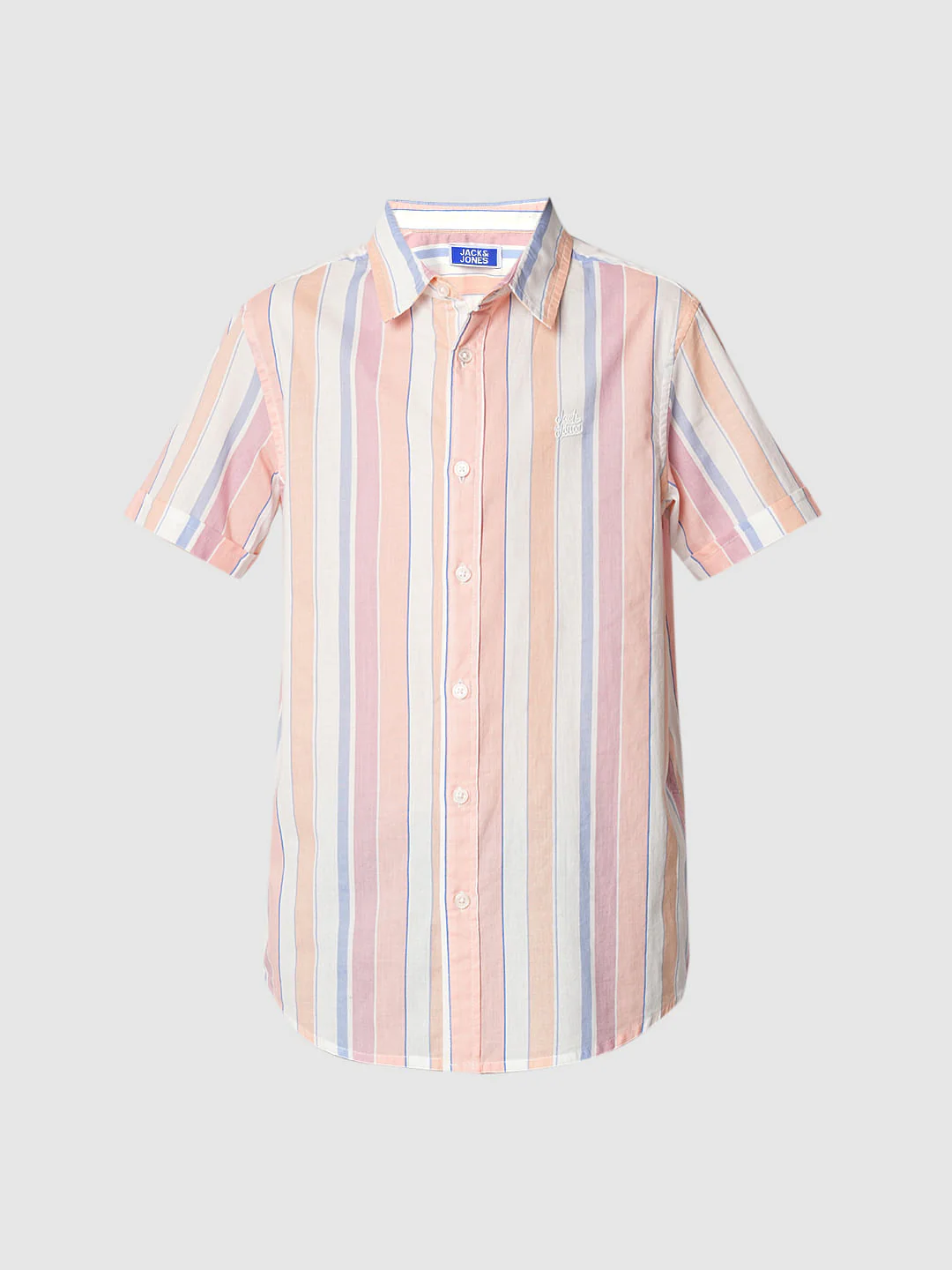 Boys Pink Striped Short Sleeves Shirt - Image 7