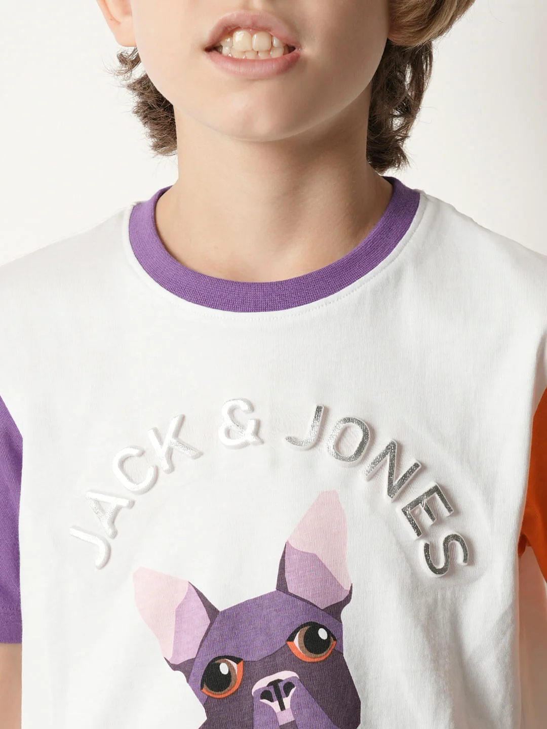 Boys White Colourblocked Crew Neck T-shirt - Image 6