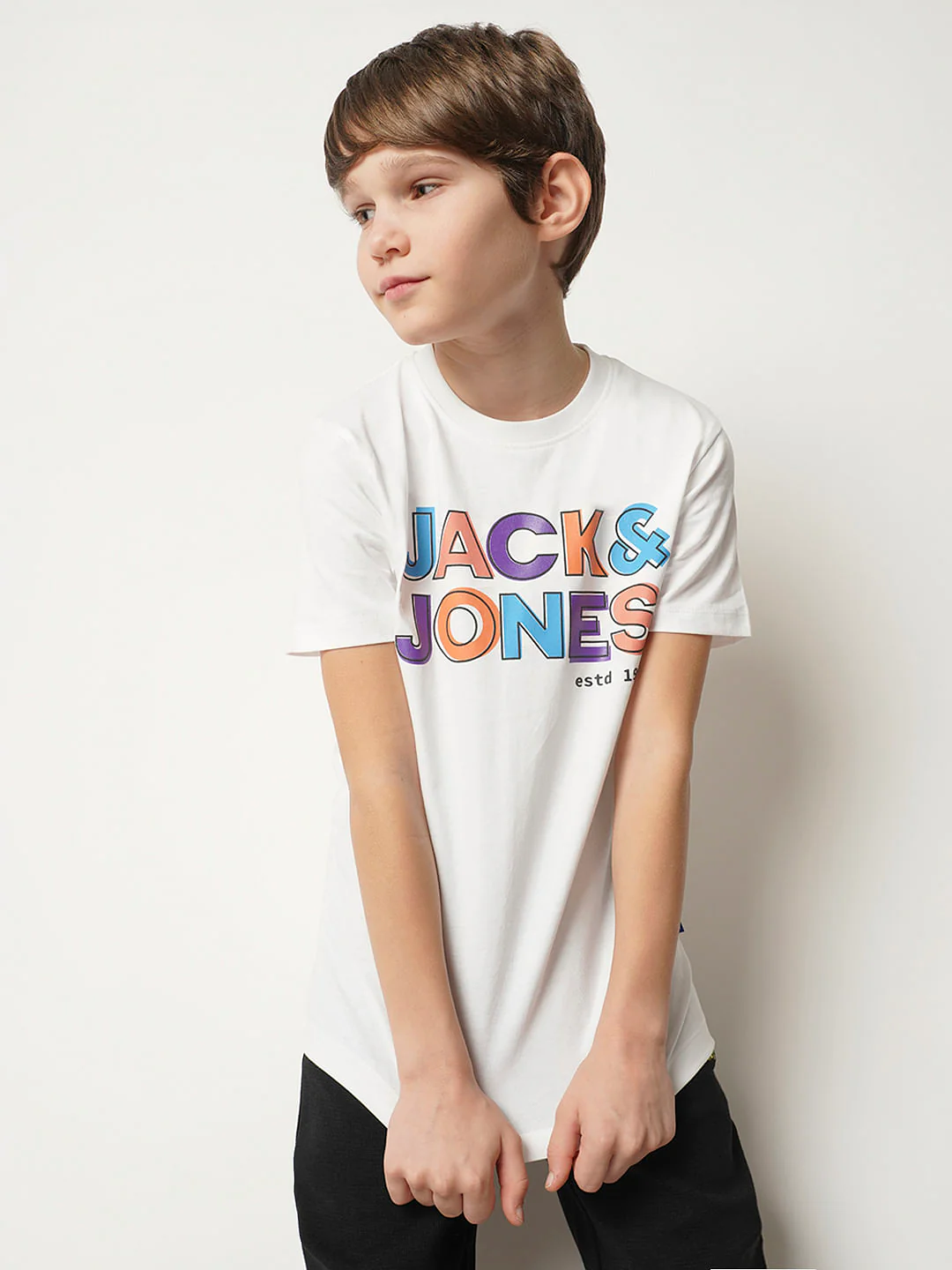 Boys White Logo Print T-shirt - Image 2