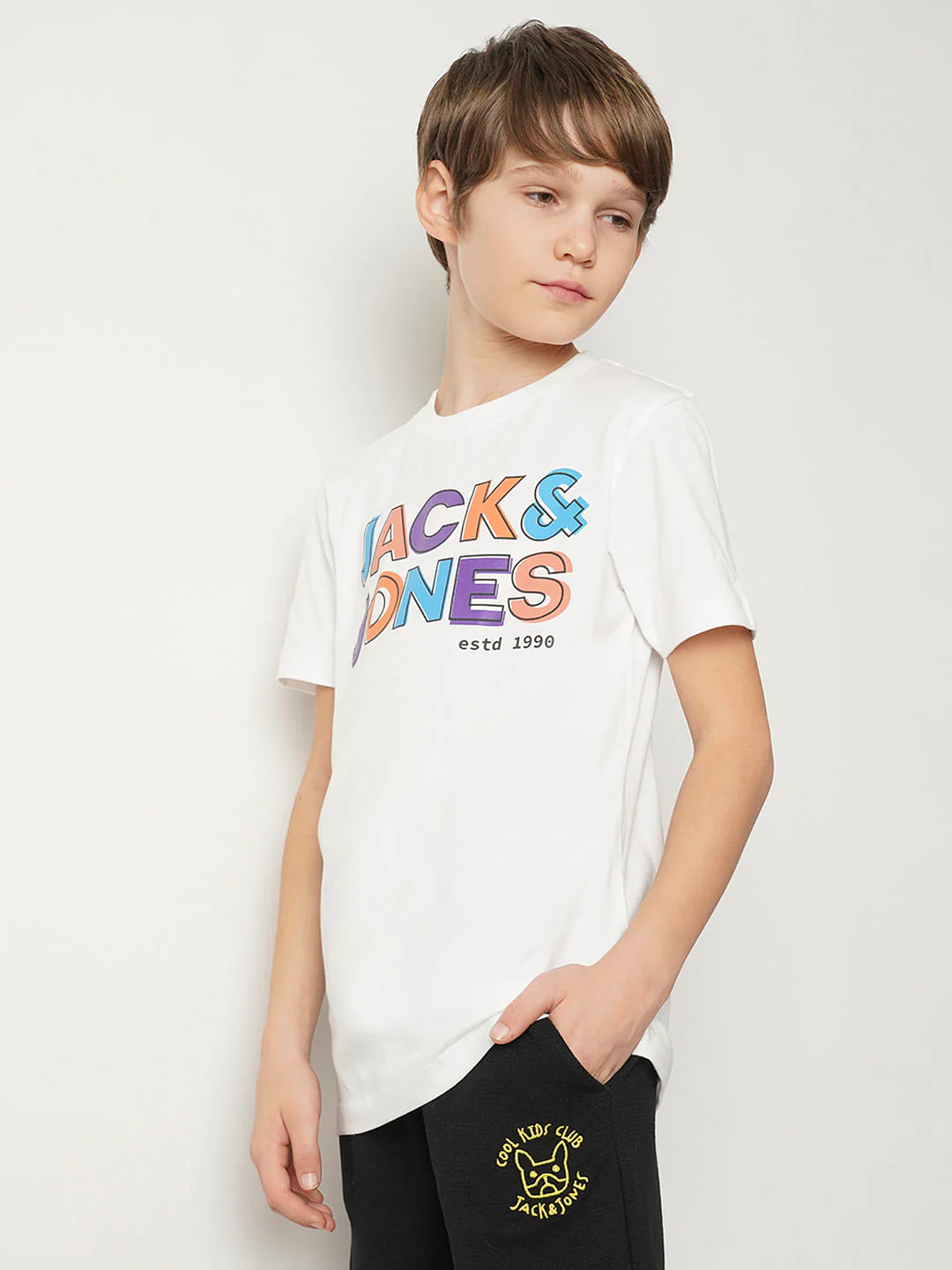 Boys White Logo Print T-shirt - Image 3