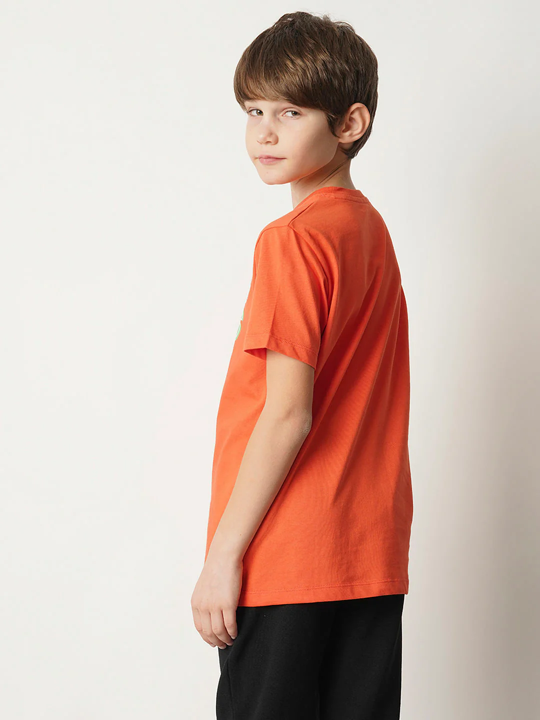 Boys Orange Logo Print T-shirt - Image 4