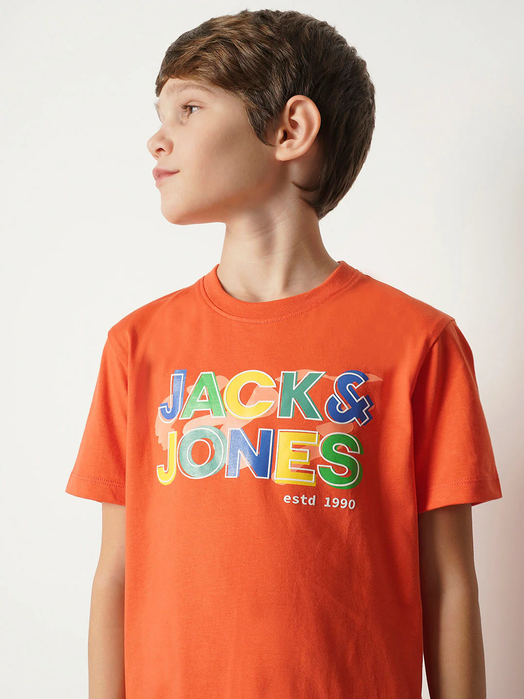 Boys Orange Logo Print T-shirt - Image 6