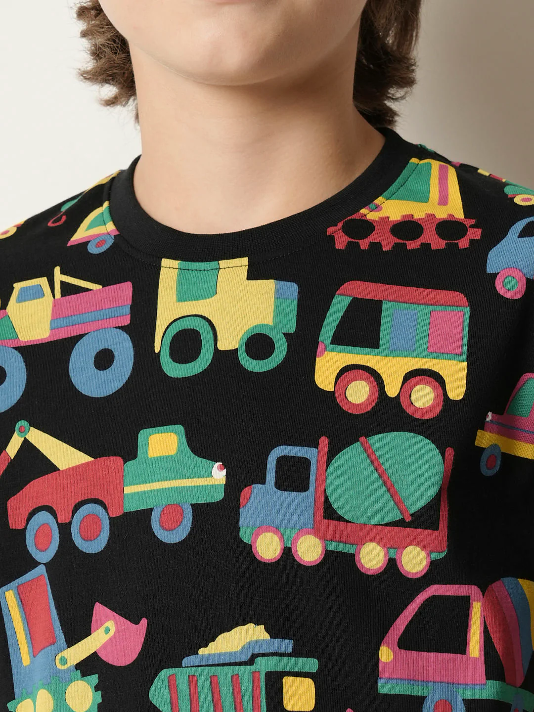 Boys Black Car Print Co-ord Set T-shirt - Image 6