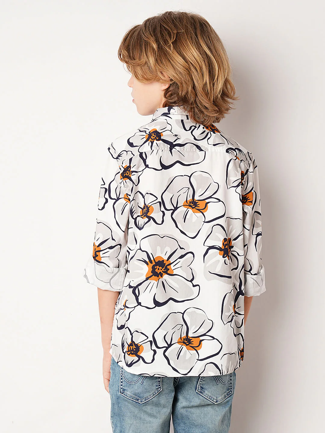 White Floral Print Shirt - Image 4