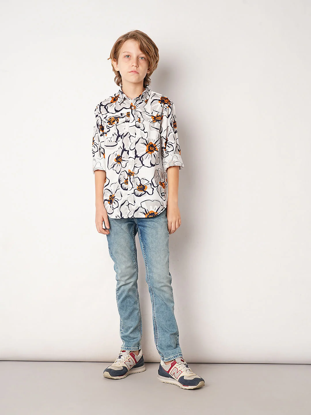 White Floral Print Shirt - Image 5