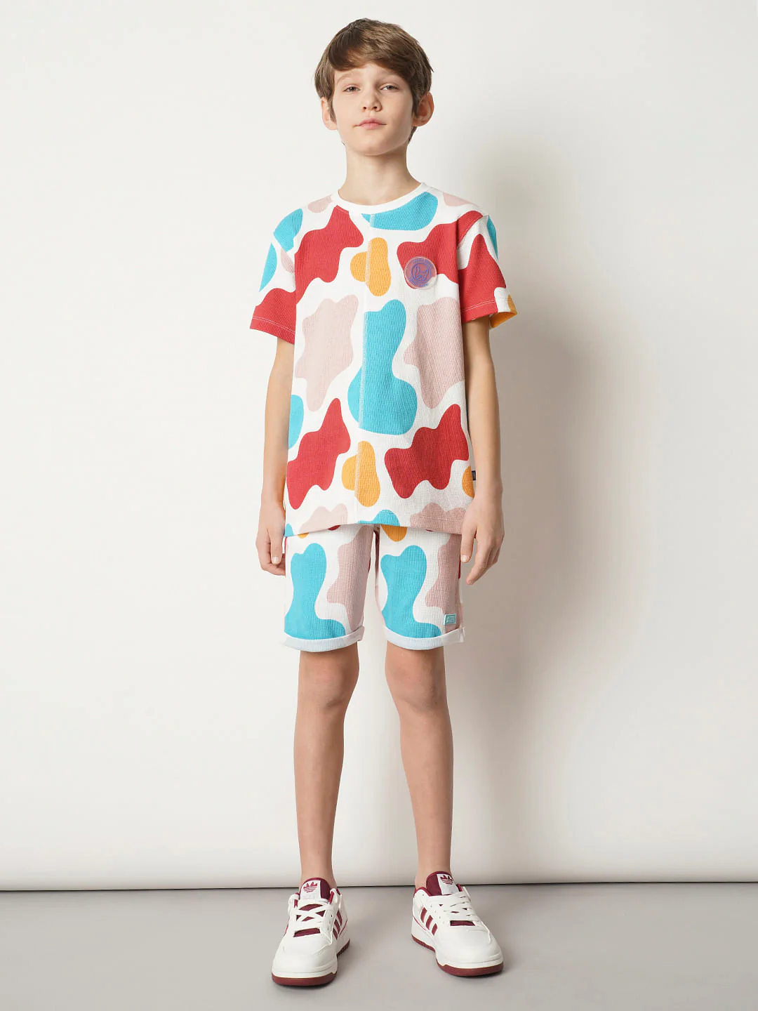 Boys White Colourblocked Co-ord Set T-shirt - Image 5