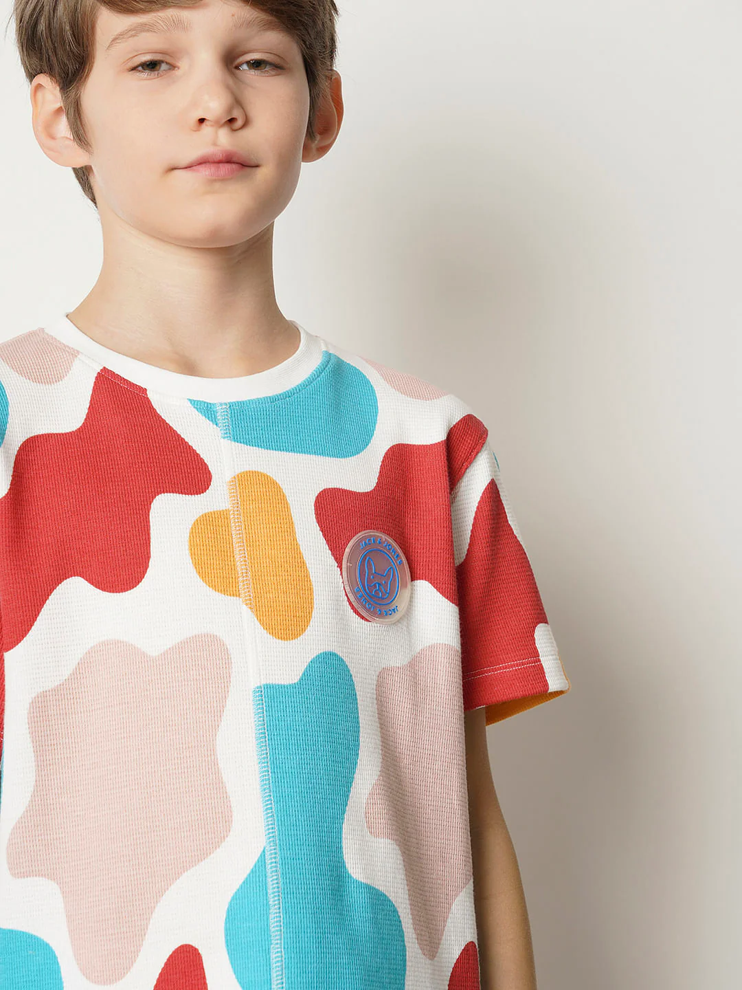 Boys White Colourblocked Co-ord Set T-shirt - Image 6