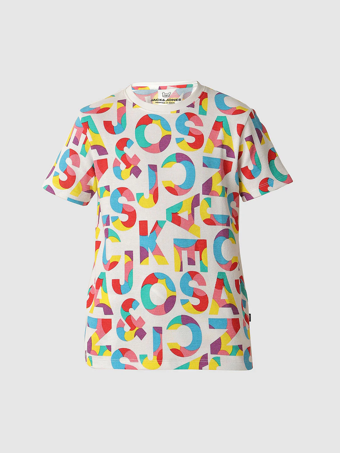 Boys White Printed Co-ord Set T-shirt - Image 7