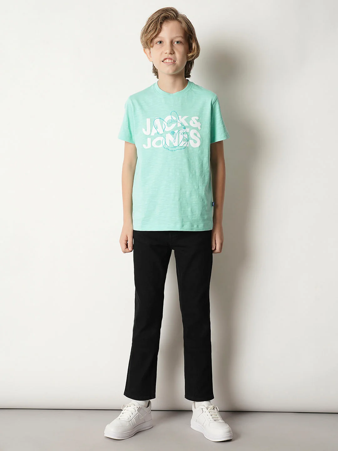 Boys Blue Logo Print Crew Neck T-shirt - Image 5