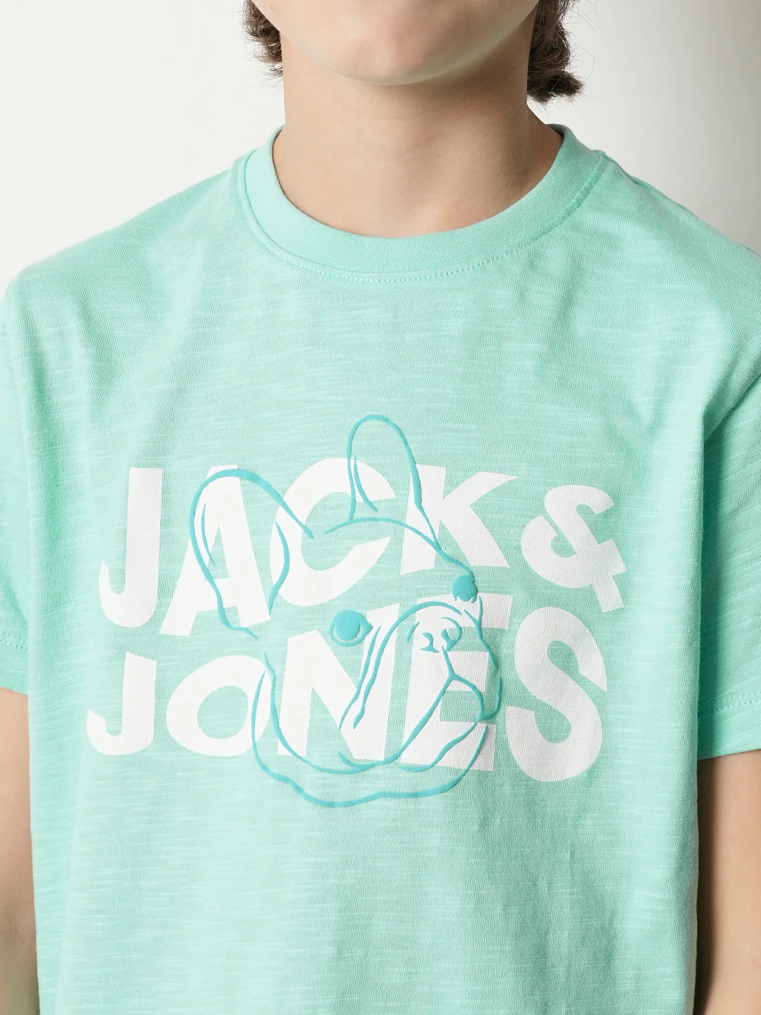 Boys Blue Logo Print Crew Neck T-shirt - Image 6