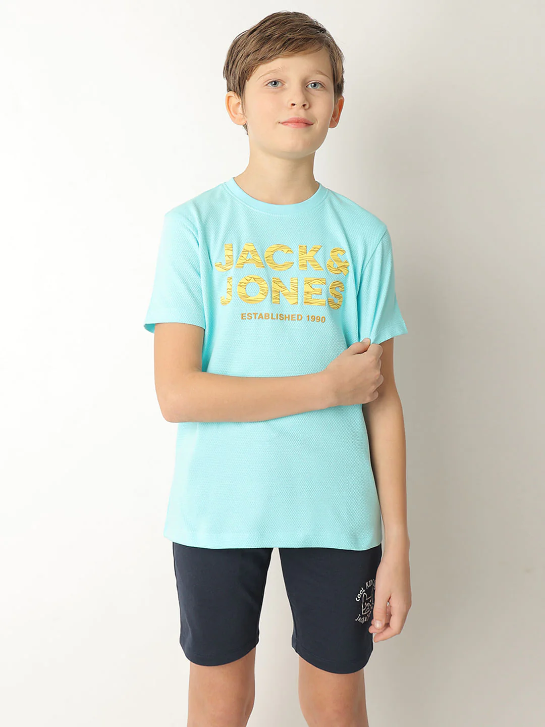 Boys Blue Logo Crew Neck T-shirt - Image 2